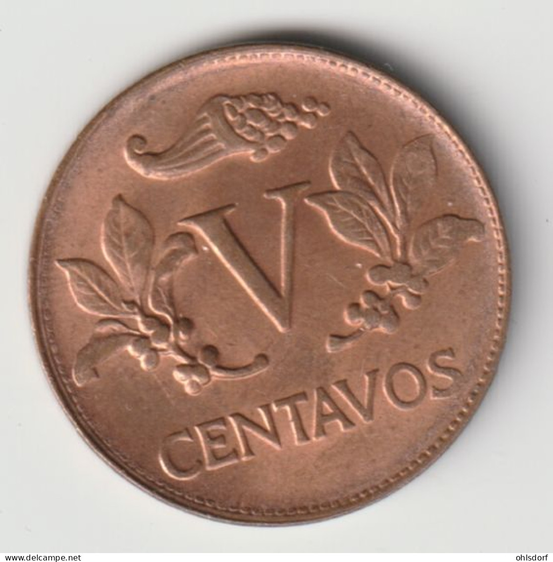 COLOMBIA 1967: 5 Centavos, KM 206a - Kolumbien