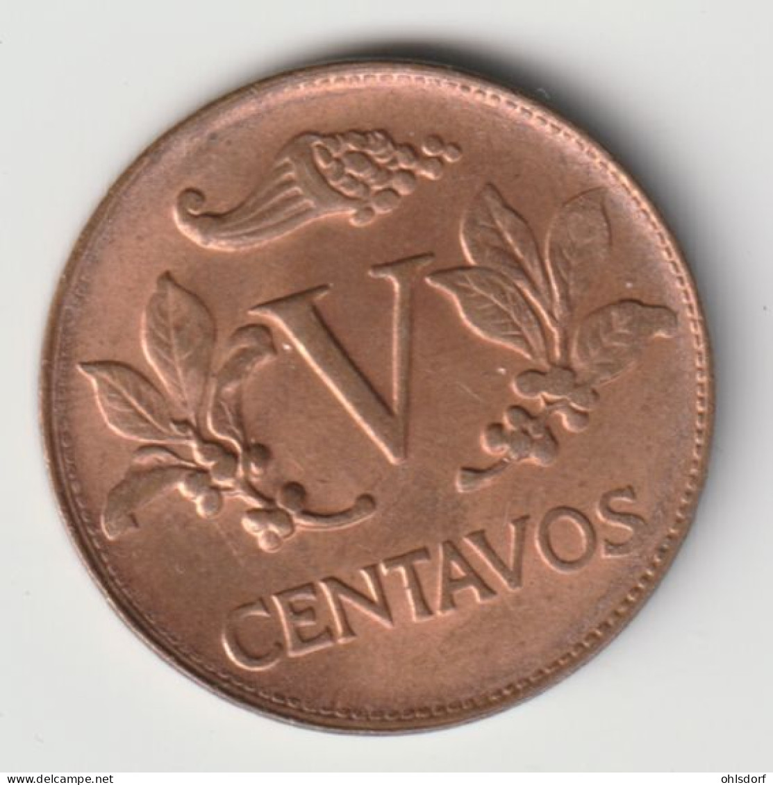 COLOMBIA 1967: 5 Centavos, KM 206a - Colombia