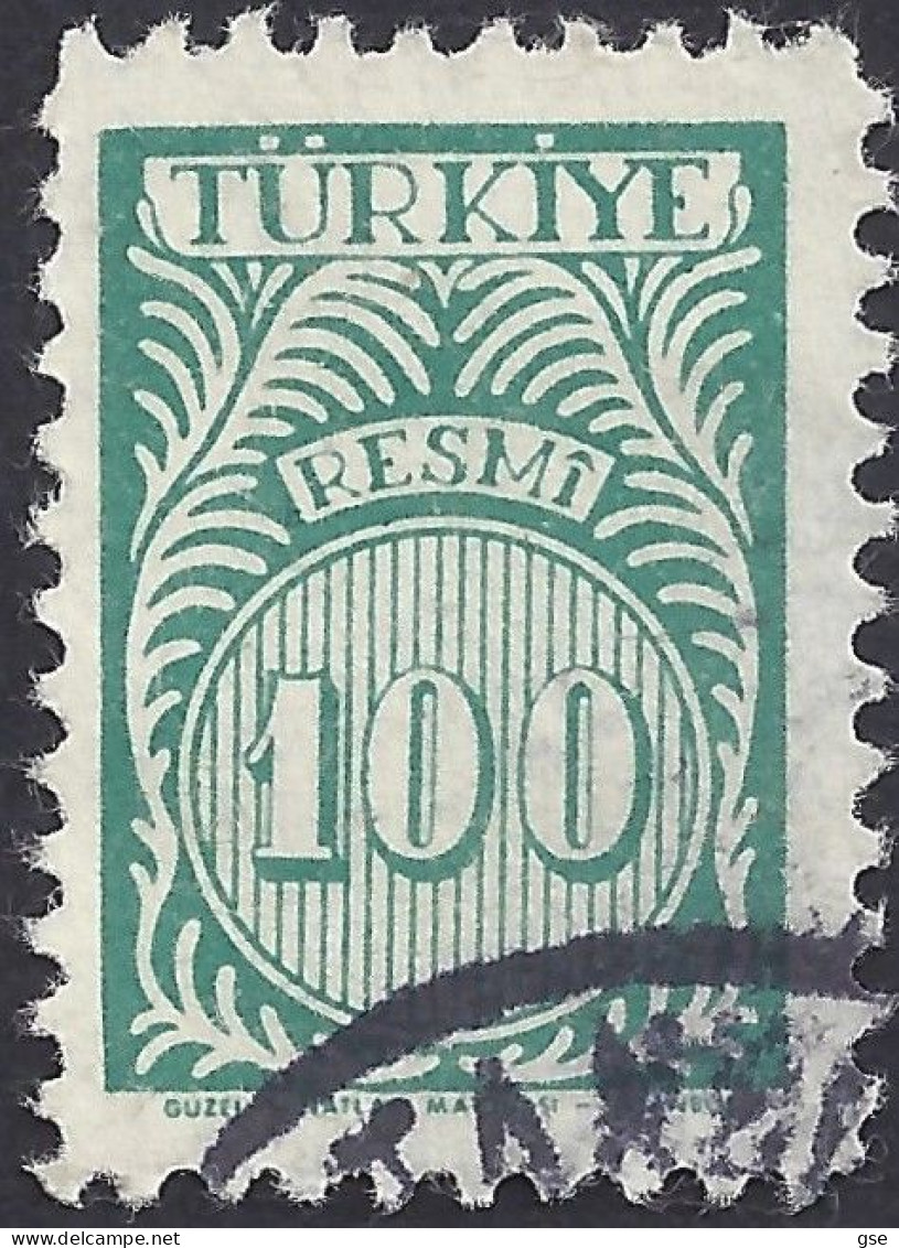 TURCHIA 1957 - Yvert S54° - Servizio | - Dienstmarken