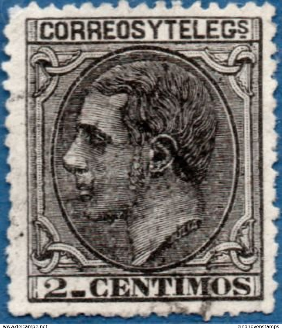 Spain 1879 Alfonso XII  2 C Cancelled - Oblitérés