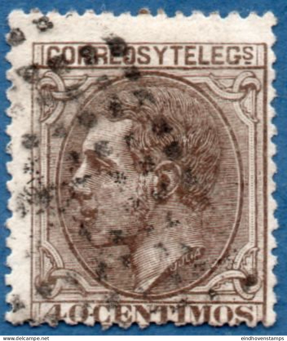 Spain 1879 Alfonso XII 40 C Cancelled - Usados