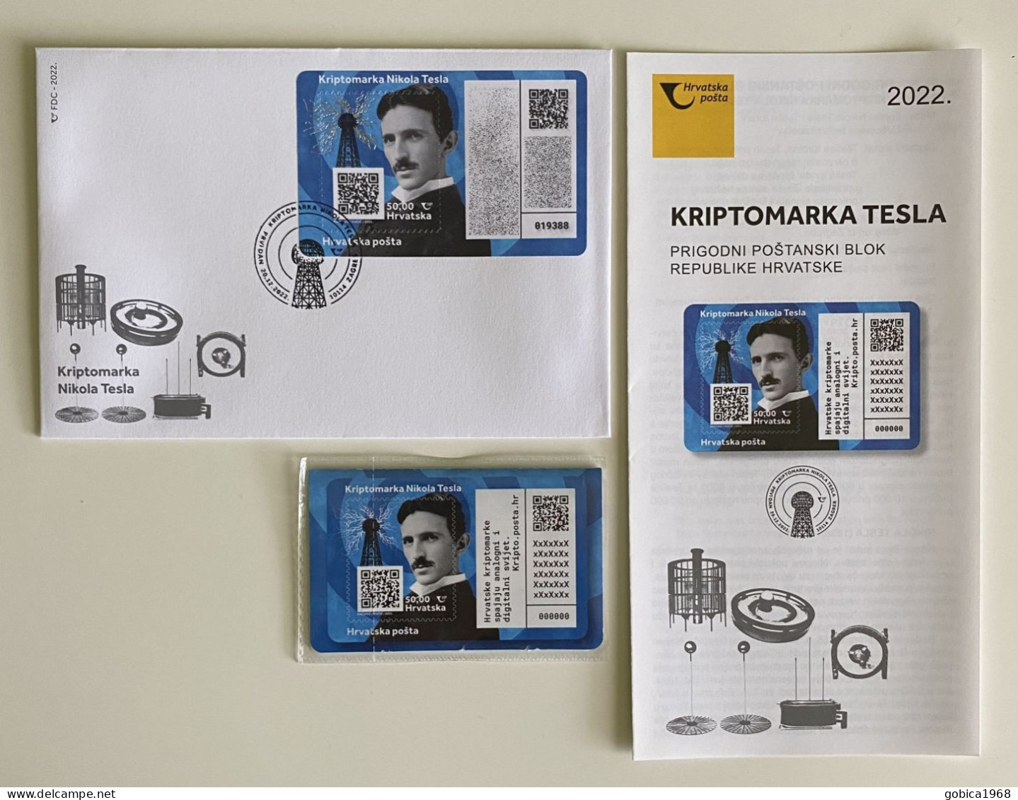 Croatia - CROATIA 2022 ▻ CRYPTO STAMP NIKOLA TESLA ▻ FDC ▻ motif Tesla coil  ◅