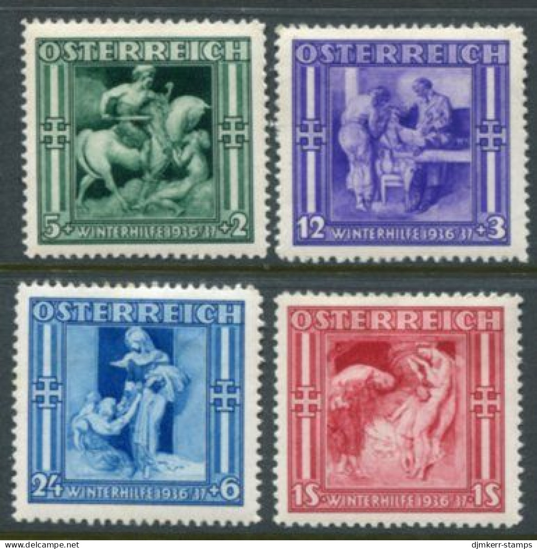 AUSTRIA 1936 Winter Relief LHM / *.  Michel 642-45 - Ungebraucht