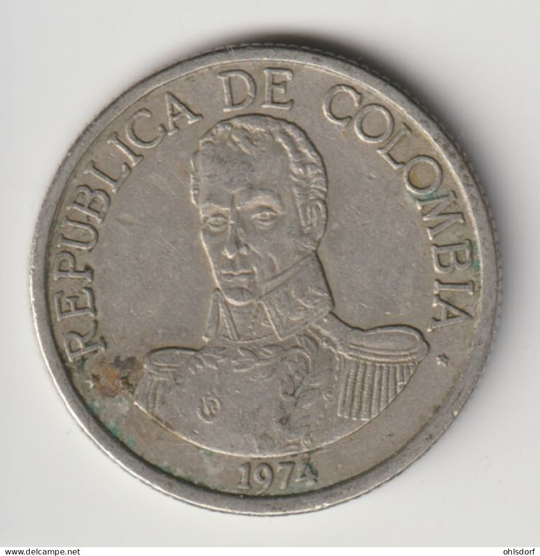 COLOMBIA 1974: 1 Peso, KM 258.1 - Colombia