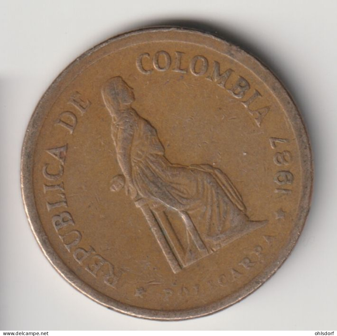 COLOMBIA 1987: 5 Pesos, KM 268 - Colombia