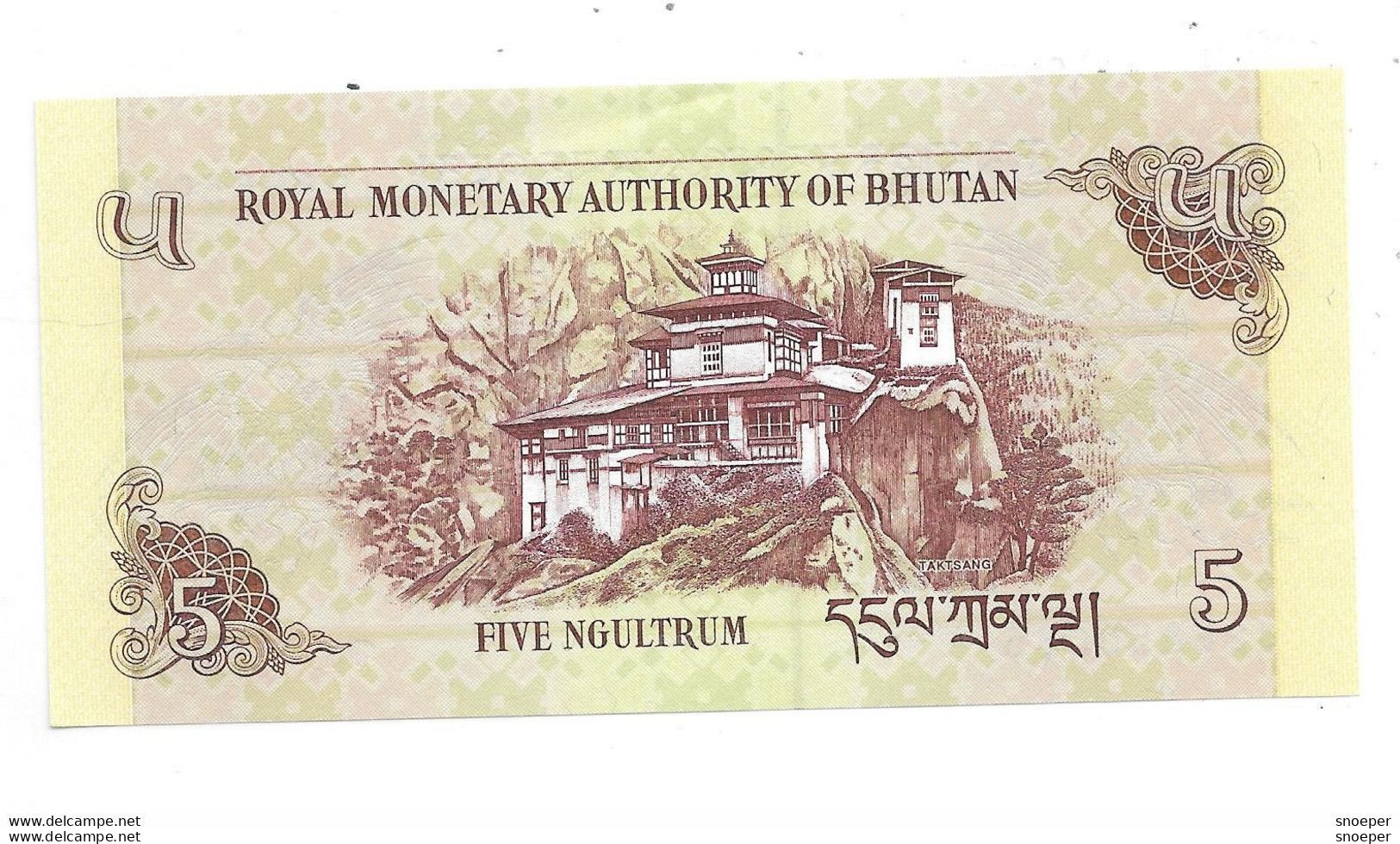 Bhutan 5 Ngultrum 2015  Km 28  Unc - Bhutan