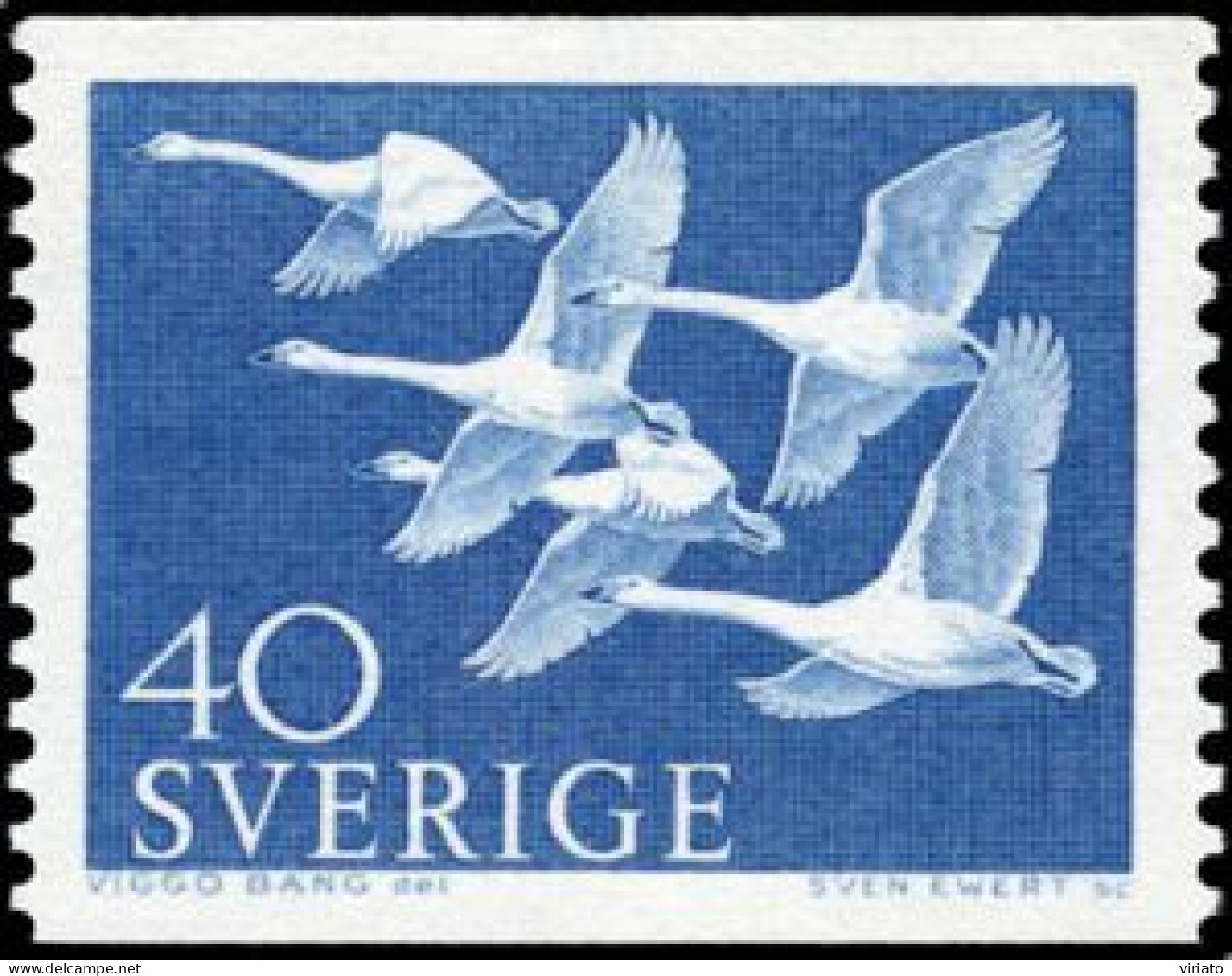 Sweden 1965 (AVE225) (MNH) (Mi 417) - Whooper Swan (Cygbus Cygnus) - Albatros & Stormvogels