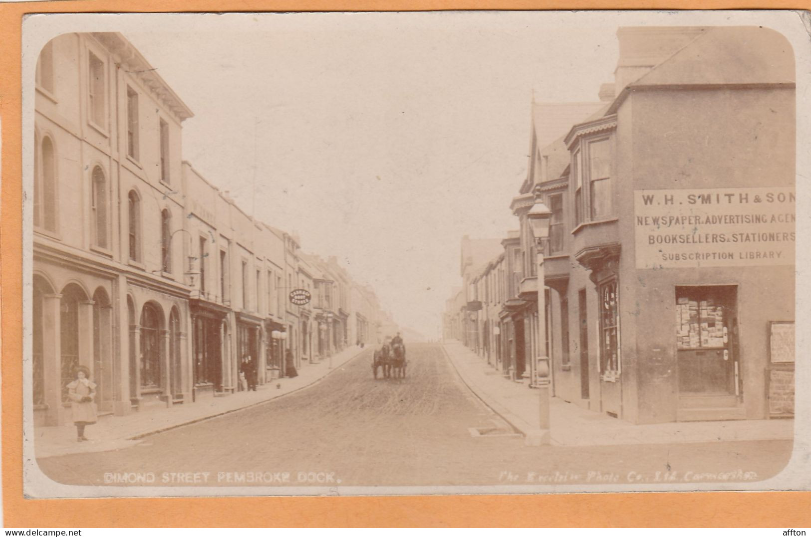 Pembroke Dock Dimond Street UK 1908 Real Photo Postcard - Pembrokeshire
