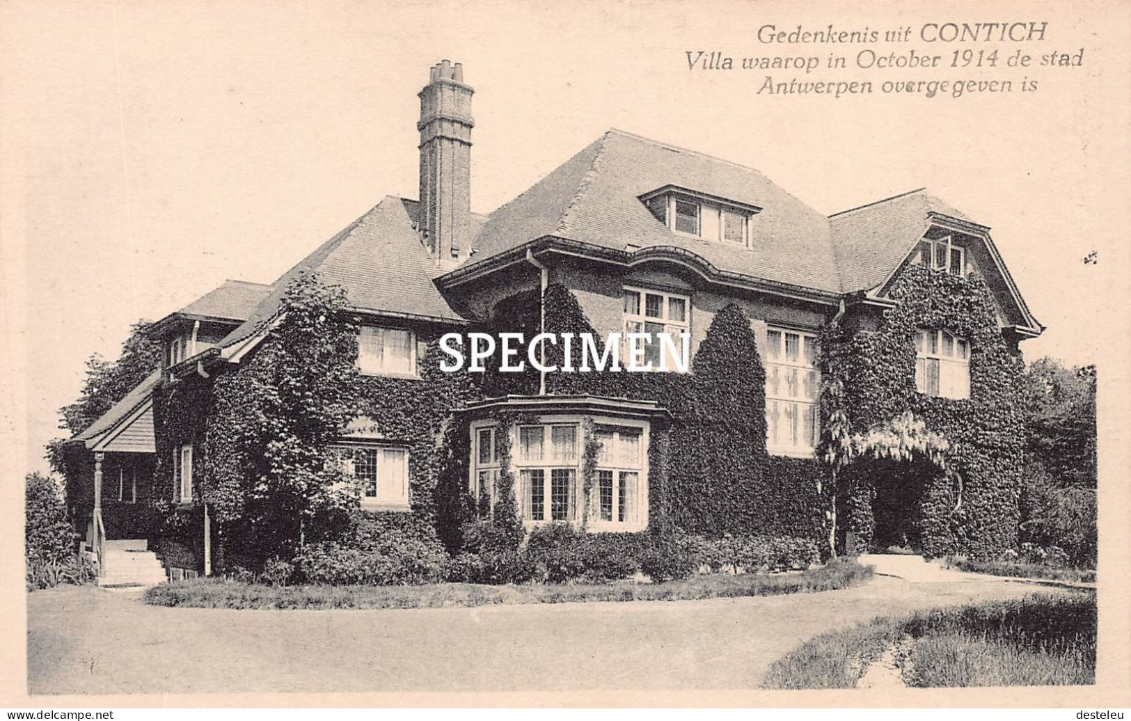 Villa Waarop In 1914 De Stad Antwerpen Overgegeven Is - Gedenkenis Uit Contich  - Kontich - Kontich