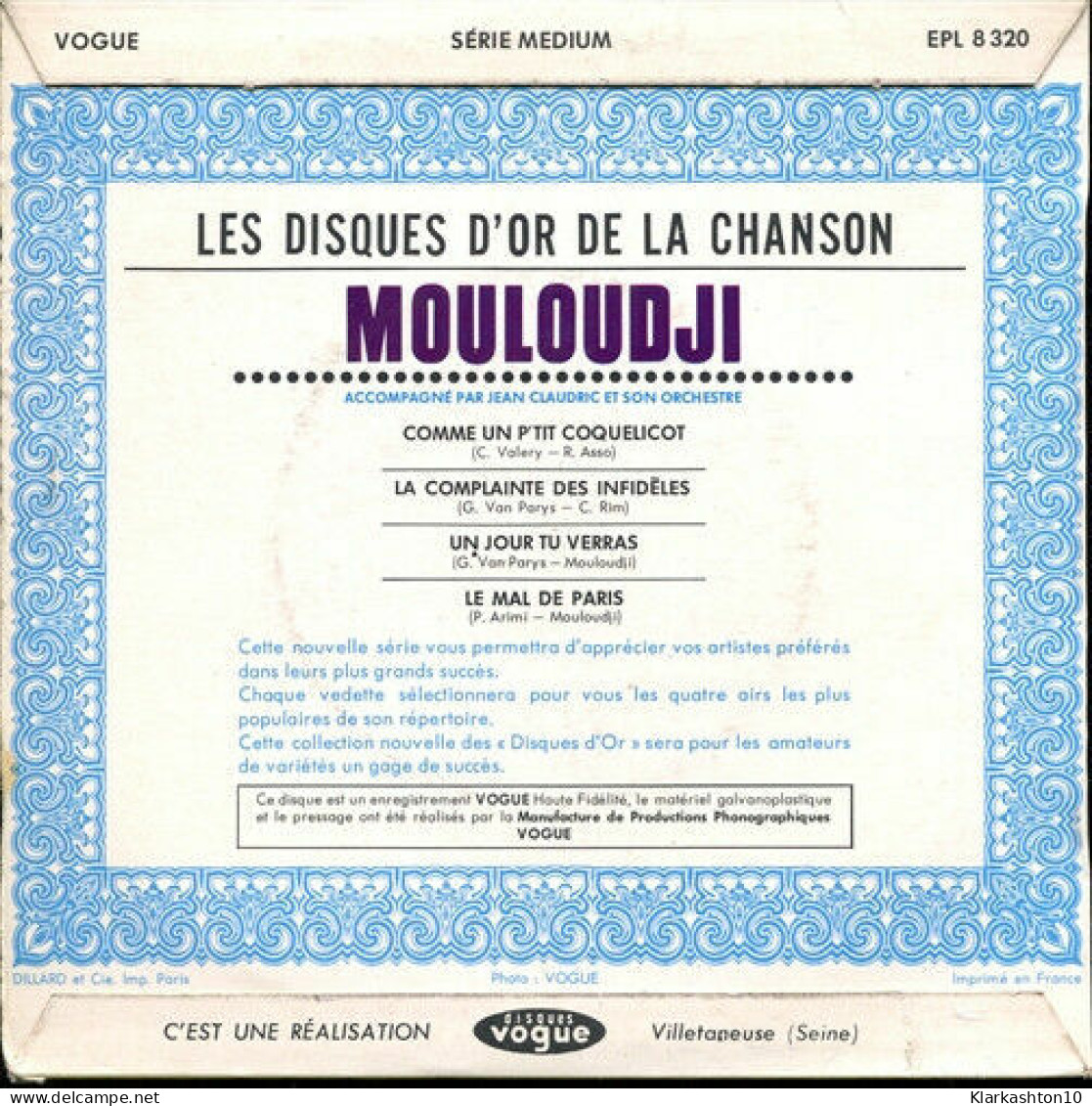 Les Disques D'or De La Chanson - Zonder Classificatie