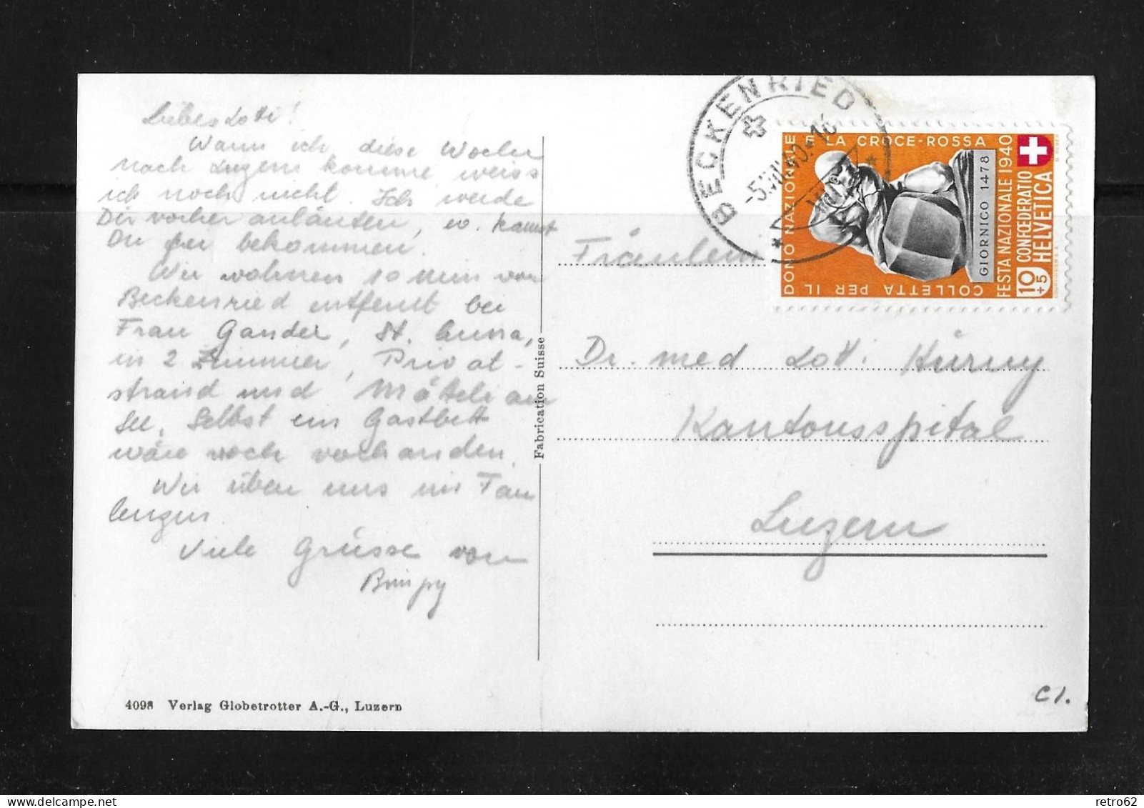 1940  GESCHICHTLICHE MOTIVE ► Ansichtskarte Von Beckenried Nach Luzern   ►SBK-B4◄ - Storia Postale