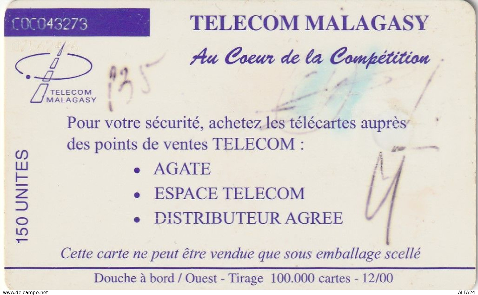 PHONE CARD MADAGASCAR (E27.23.2 - Madagaskar