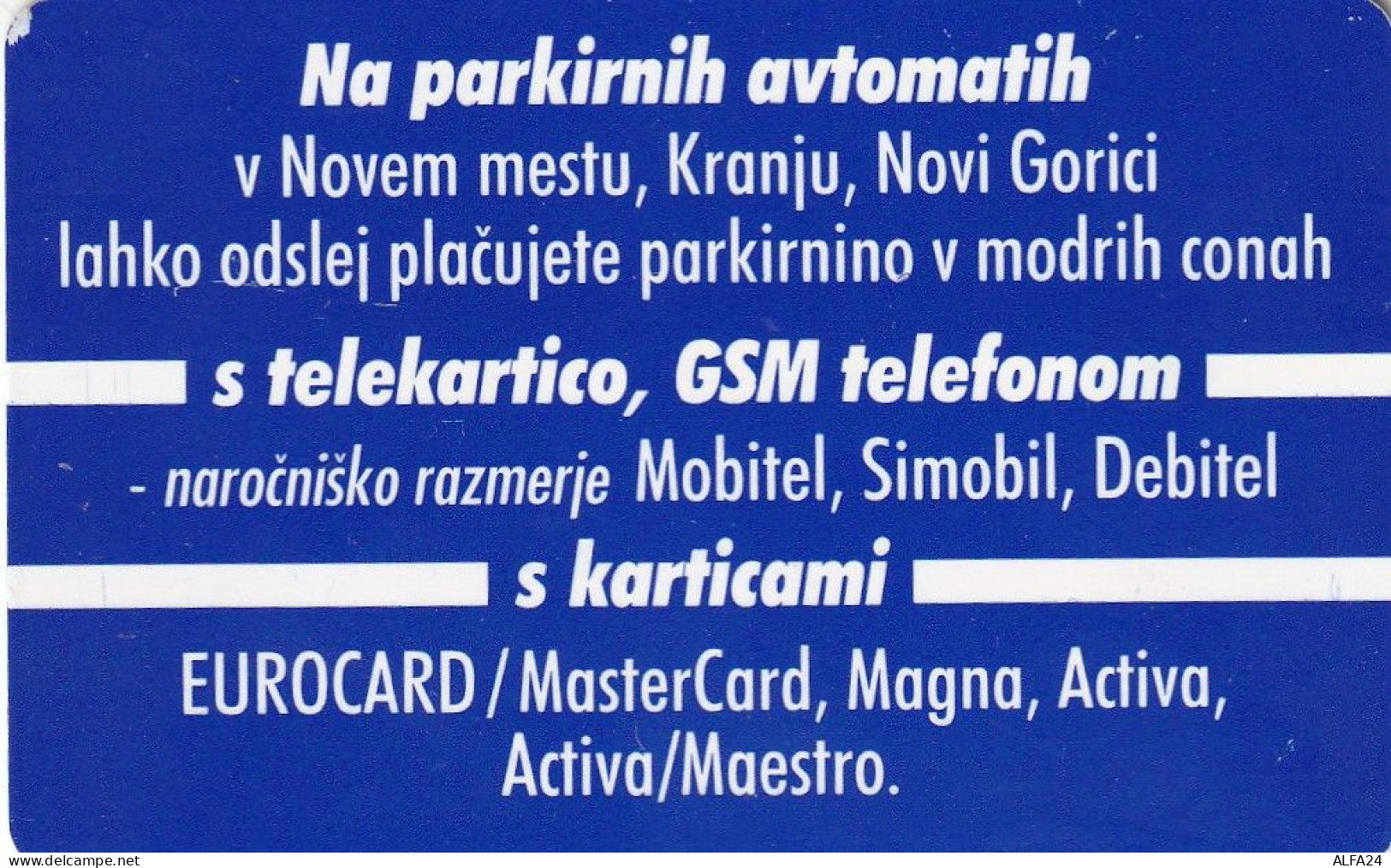 PHONE CARD SLOVENIA (E48.37.7 - Slovenië