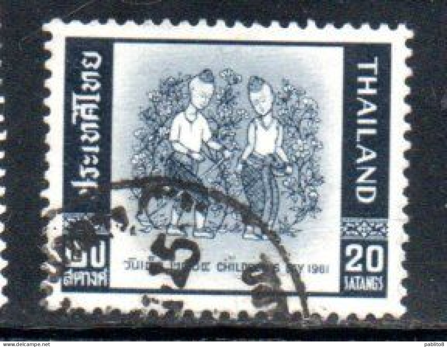 THAILANDE THAILAND TAILANDIA SIAM 1961 CHILDREN'S DAY IN GARDEN 20s USED USATO OBLITERE' - Thailand