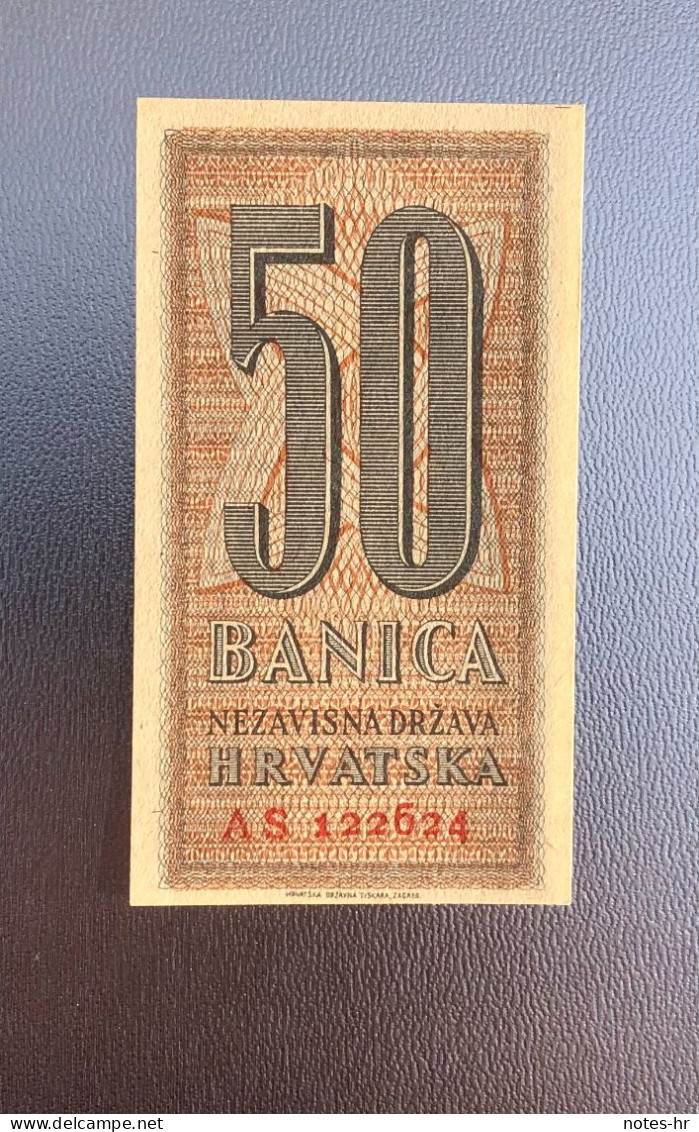 CROATIA WWII 50 BANICA (P-6b) 1942 UNC - Croatia