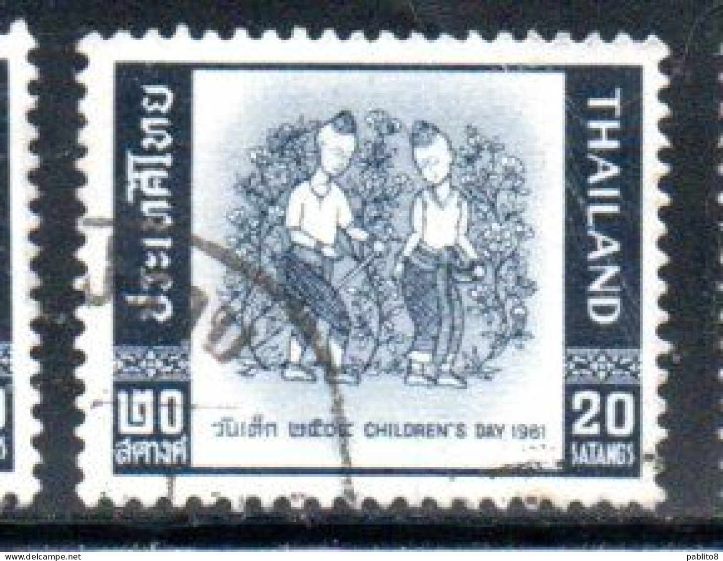 THAILANDE THAILAND TAILANDIA SIAM 1961 CHILDREN'S DAY IN GARDEN 20s USED USATO OBLITERE' - Thailand