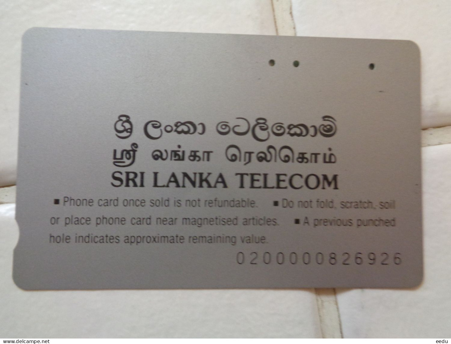 Sri Lanka Phonecard - Sri Lanka (Ceilán)