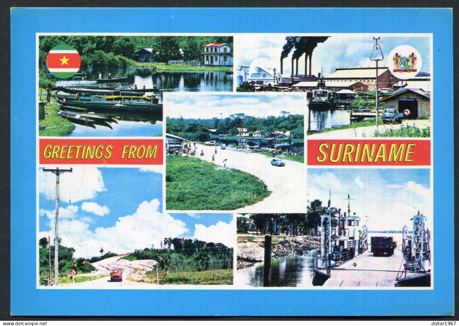 Greeting's Form Suriname  -   Used 23-7-1999  - 2 Scans For Originalscan !! - Surinam