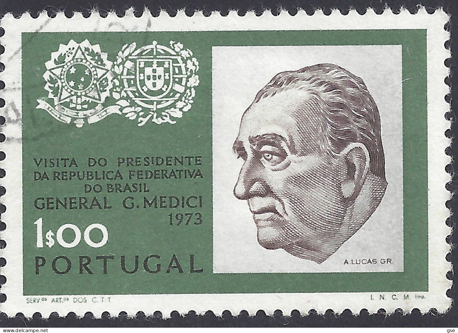 PORTOGALLO 1973 - Yvert 1182° - Visita Del Presidente In Brasile | - Used Stamps