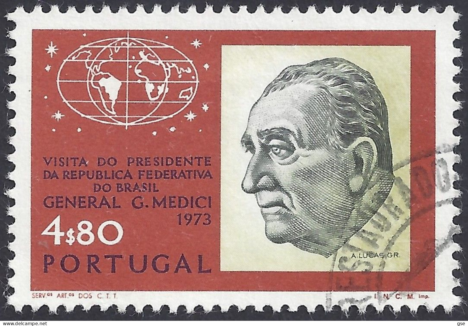 PORTOGALLO 1973 - Yvert 1185° - Visita Del Presidente In Brasile | - Used Stamps