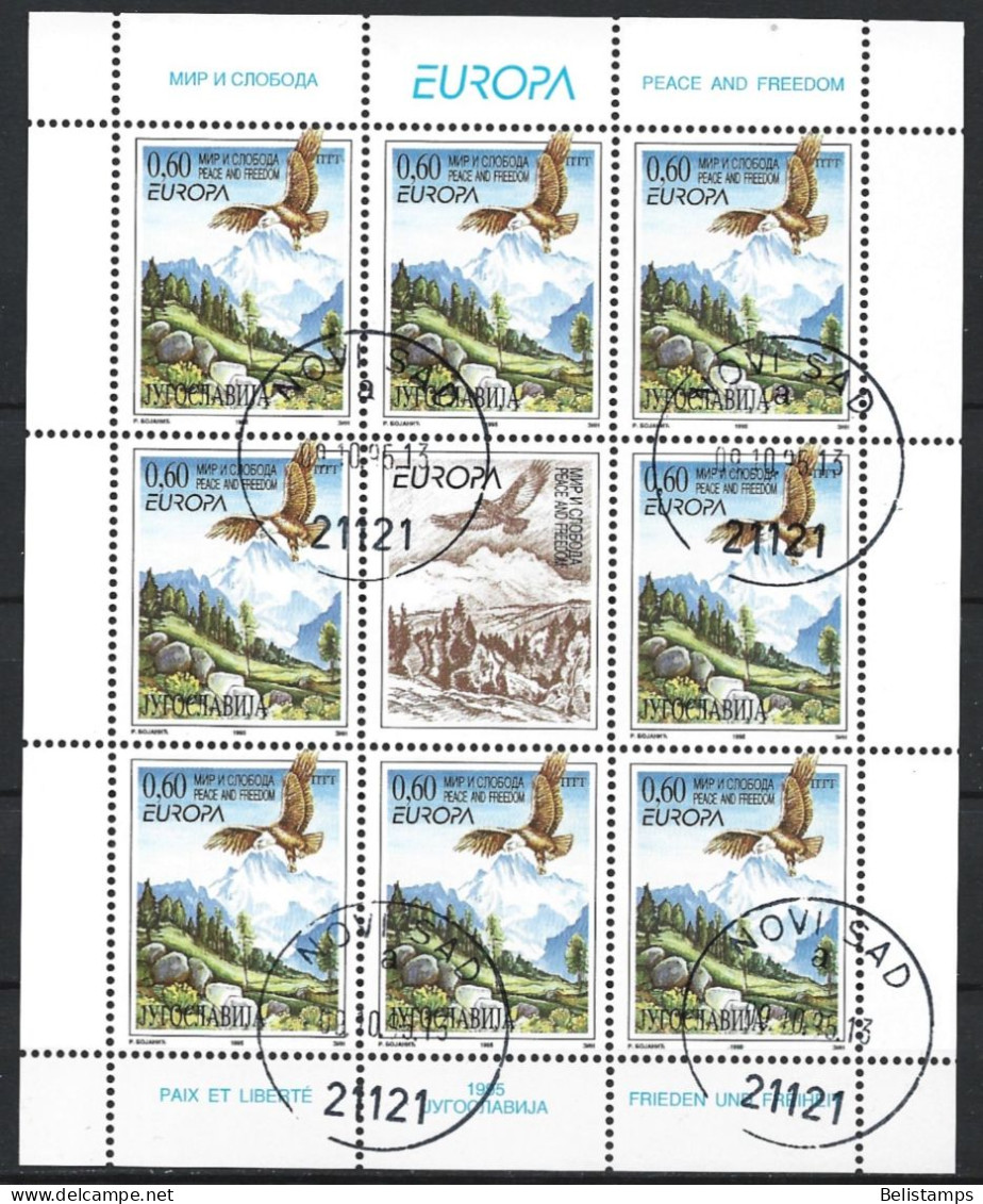 Yugoslavia 1995. Scott #2293 (U) Europa, Eagle, Mountains - Oblitérés