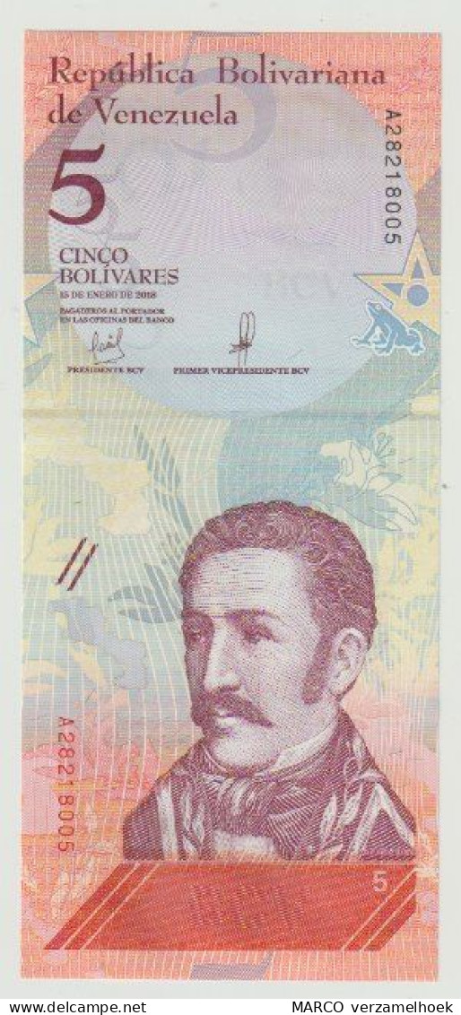 Banknote Banco Central De Venezuela 5 Bolivares 2018 UNC - Venezuela