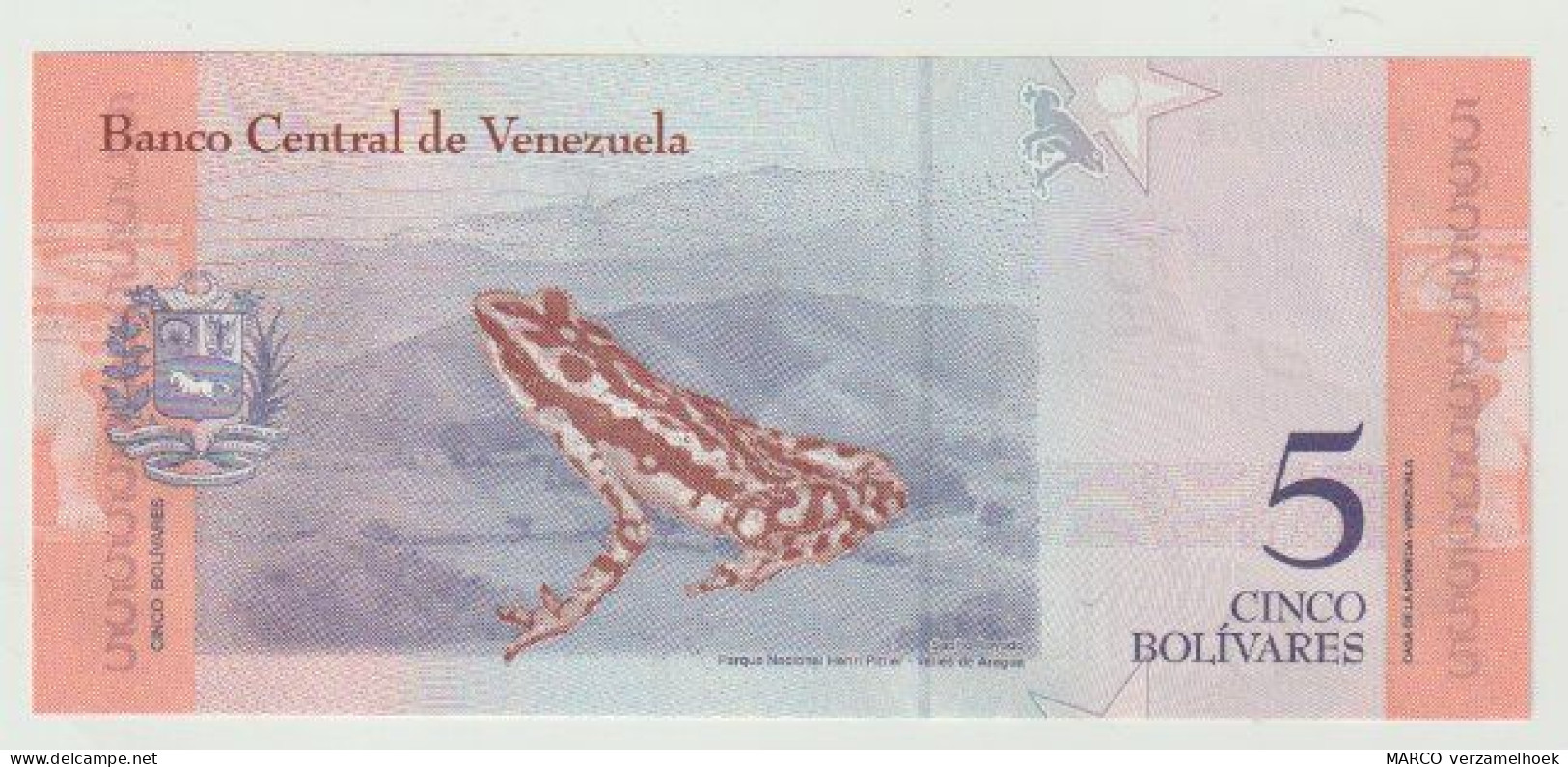 Banknote Banco Central De Venezuela 5 Bolivares 2018 UNC - Venezuela