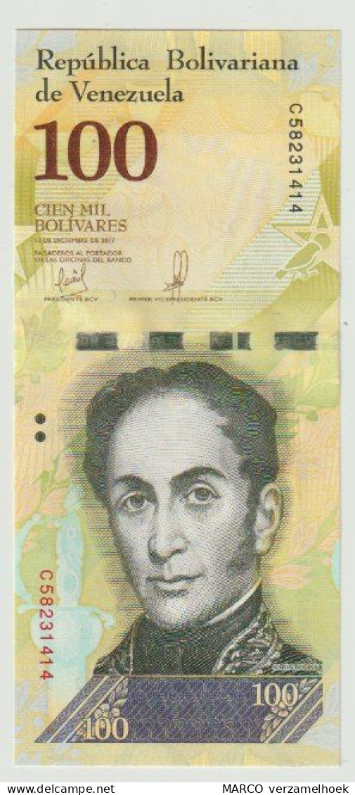 Banknote Banco Central De Venezuela 100.000 Bolivares 2017 P100E UNC - Venezuela