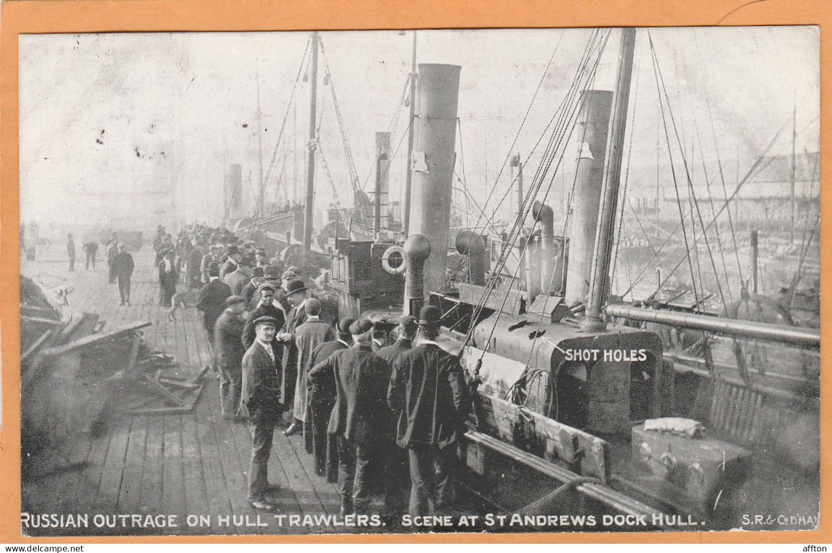 Saint Andrew's Dock Hull UK 1904 Postcard Russian Outrage On Trawlers - Hull