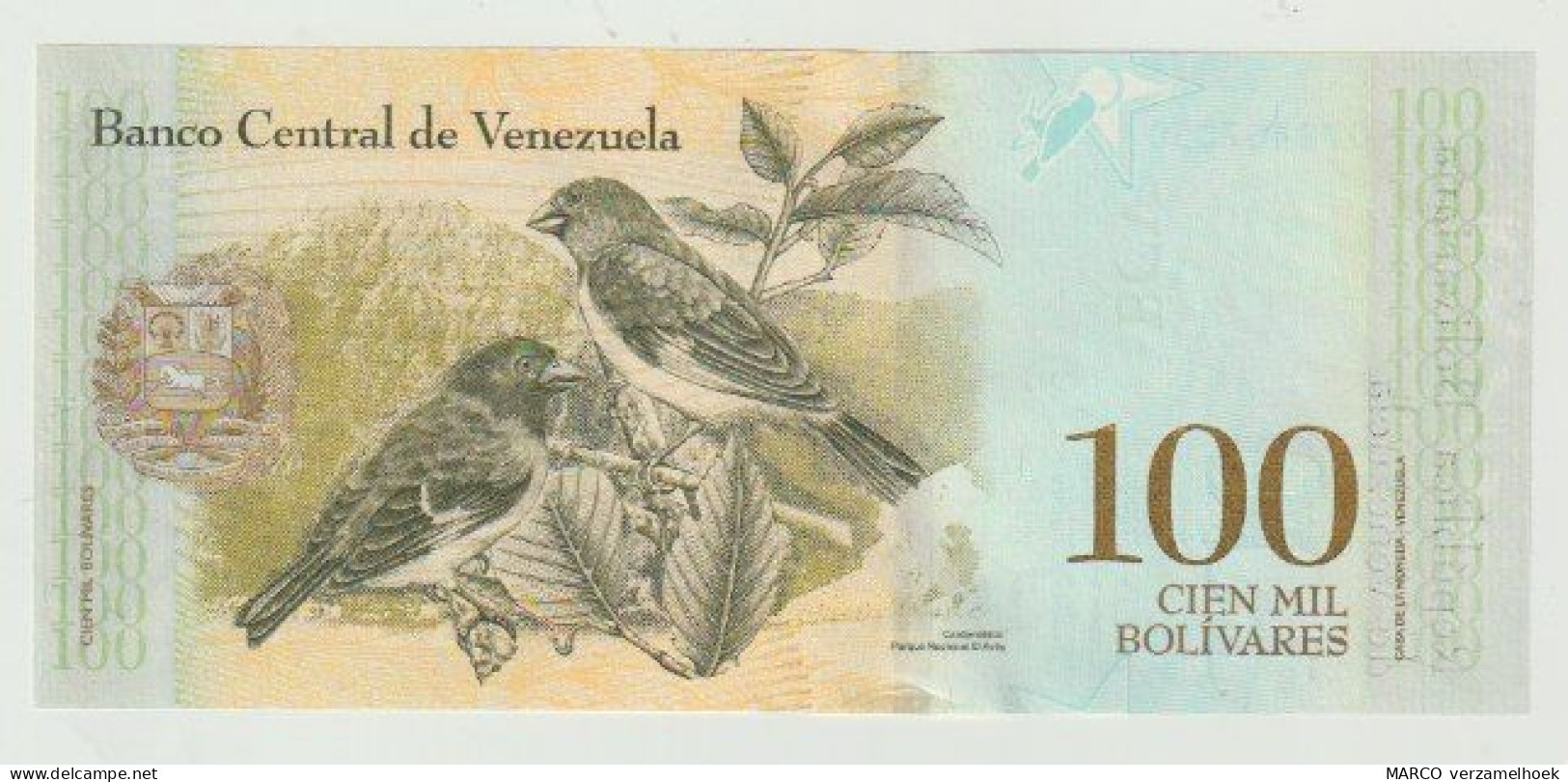 Banknote Banco Central De Venezuela 100.000 Bolivares 2017 P100D UNC - Venezuela