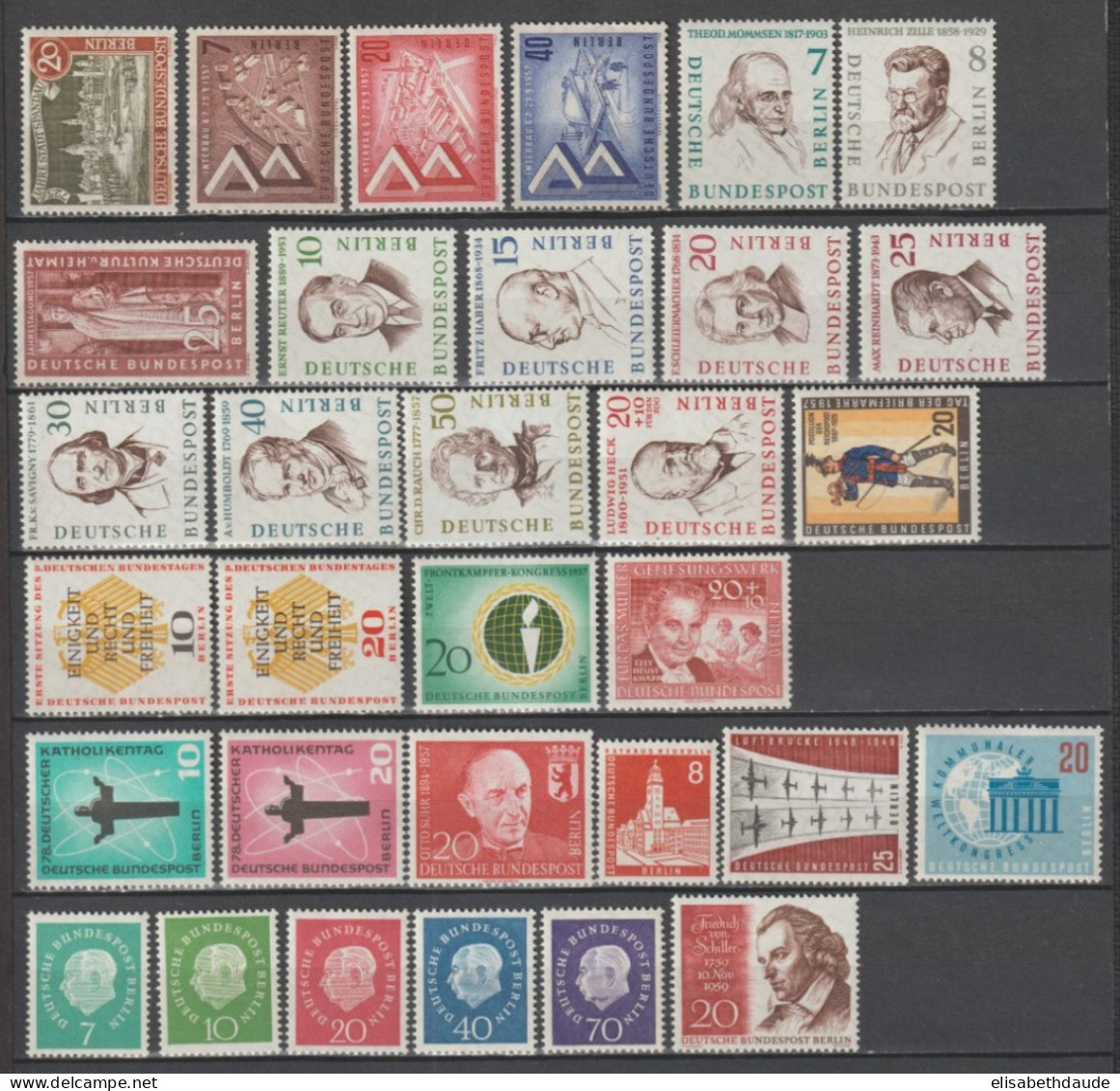 BERLIN - ANNEES COMPLETES 1957/1959 ! YVERT N°140/169 ** MNH - COTE = 53 EUR. - Ungebraucht