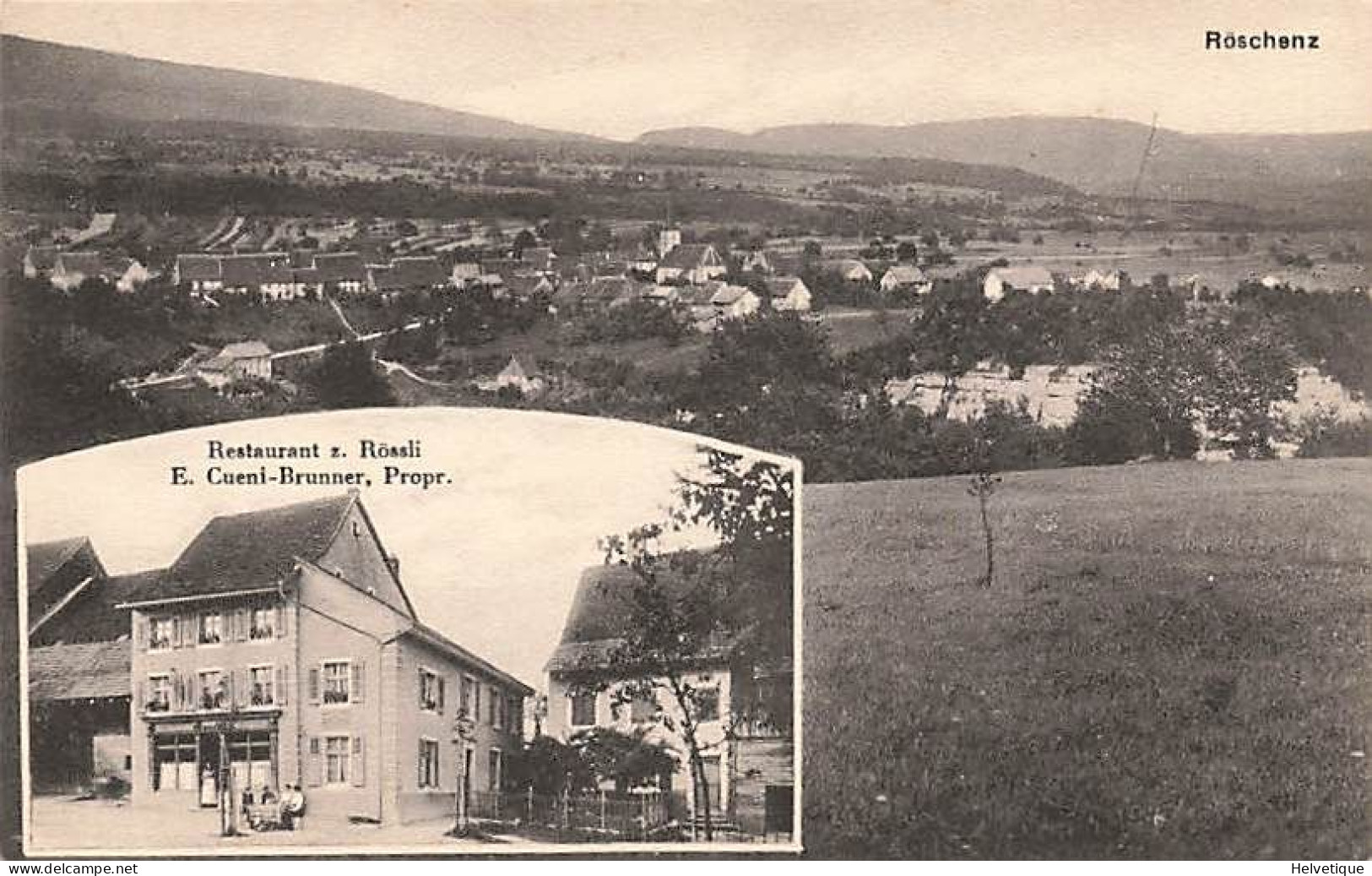 Röschenz Restaurant Rössli Cueni Brunner Propr. Laufen Basel 1914 - Autres & Non Classés