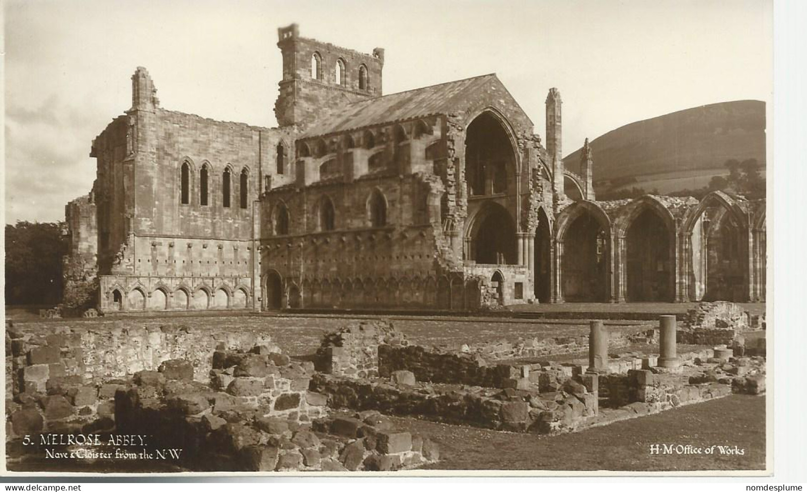 29051) GB UK Scotland Melrose Abbey Nave Cloister Ruins Church Real Photo RPPC By H M Office Of Works - Roxburghshire