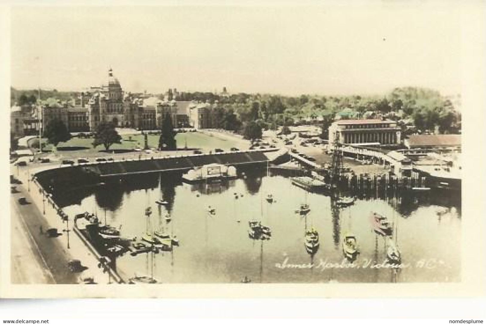 32204) Canada BC  See Back, Inner Harbour, Victoria, Hand Coloured Card - Victoria