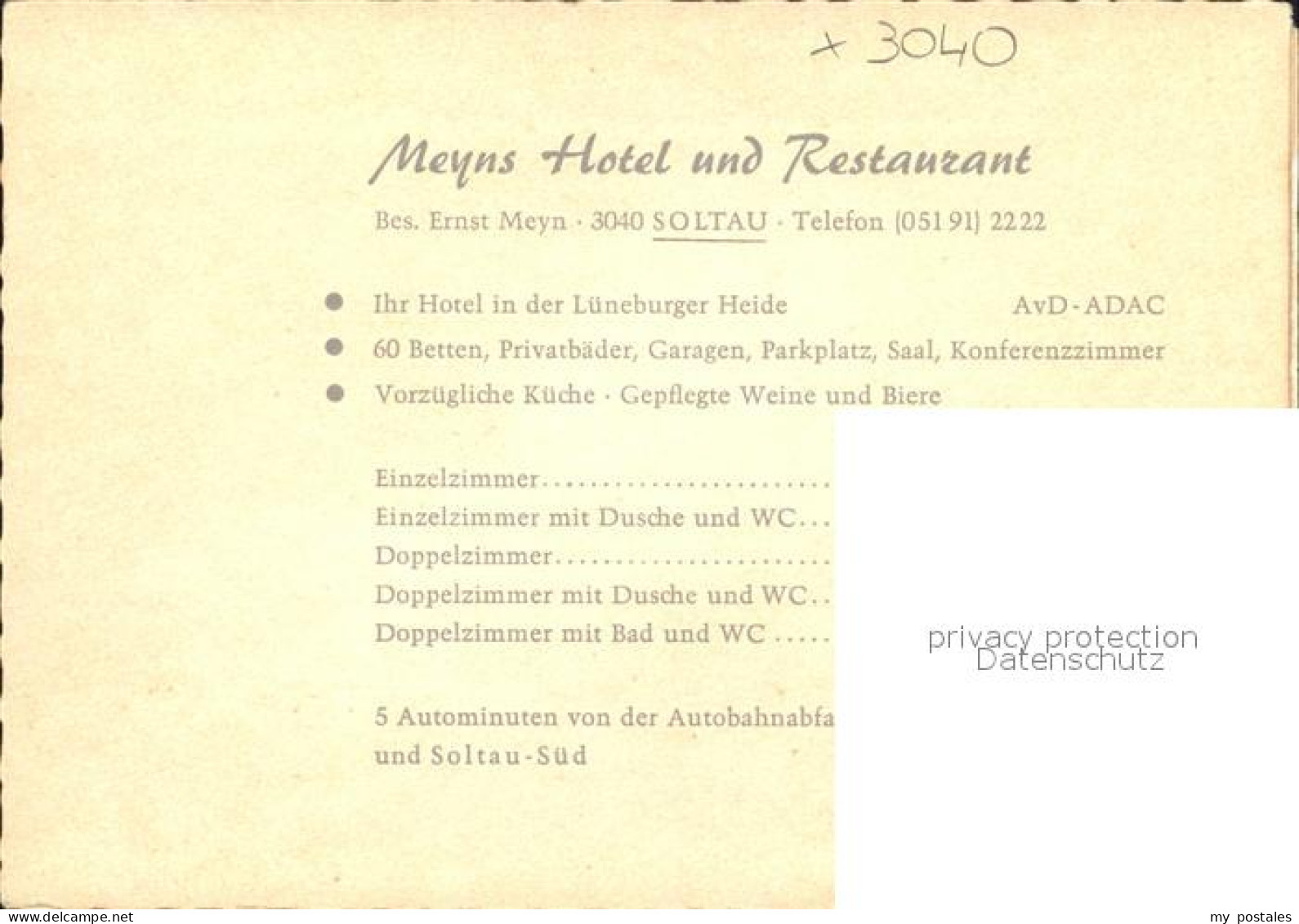 42171550 Soltau Meyns Hotel Und Restaurant Ahlften - Soltau