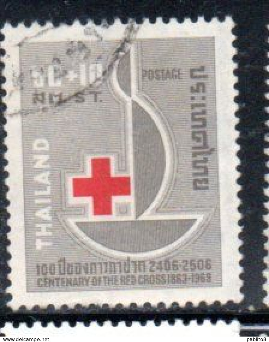 THAILANDE THAILAND TAILANDIA SIAM 1963 CENTENARY OF INTERNATIONAL RED CROSS 50 + 10s  USED USATO OBLITERE' - Thailand