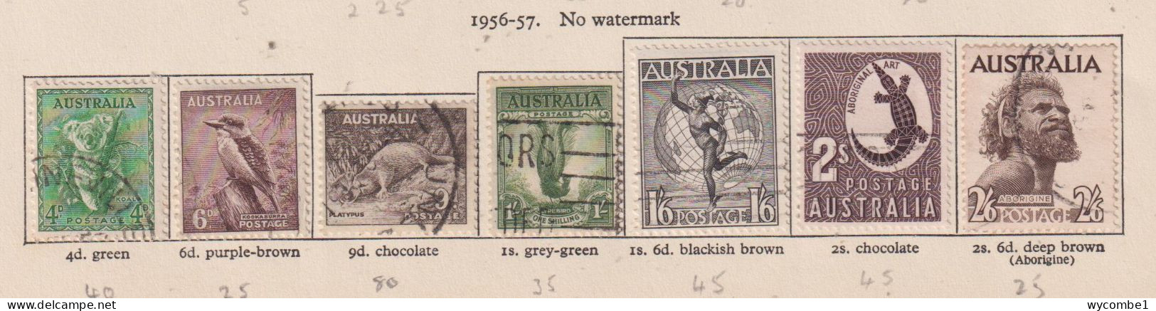 AUSTRALIA  - 1956-57 No Watermark Pictorials Set Used As Scan - Used Stamps