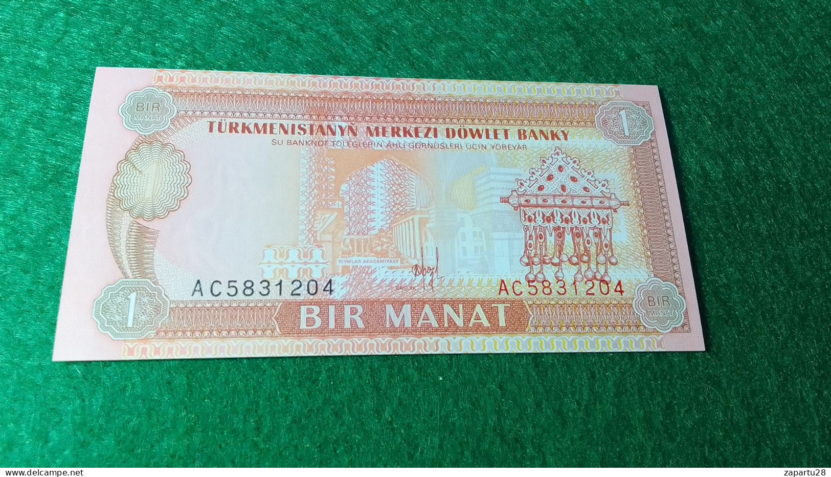 TÜRKMENİSTAN-      1    MANATİ       UNC - Turkmenistán