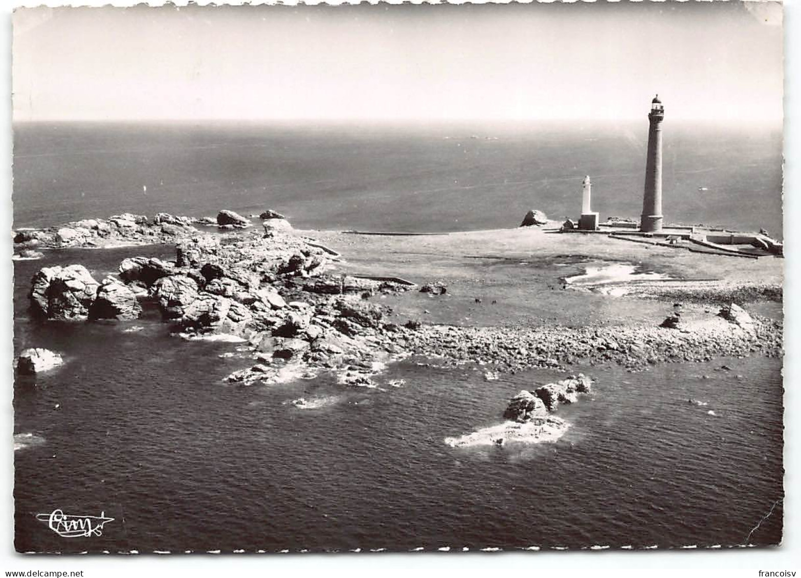 Plouguerneau. Kervenny.  Ile Vierge Et Les Phares. Vue Aerienne Cim Postée 1954 - Plouguerneau