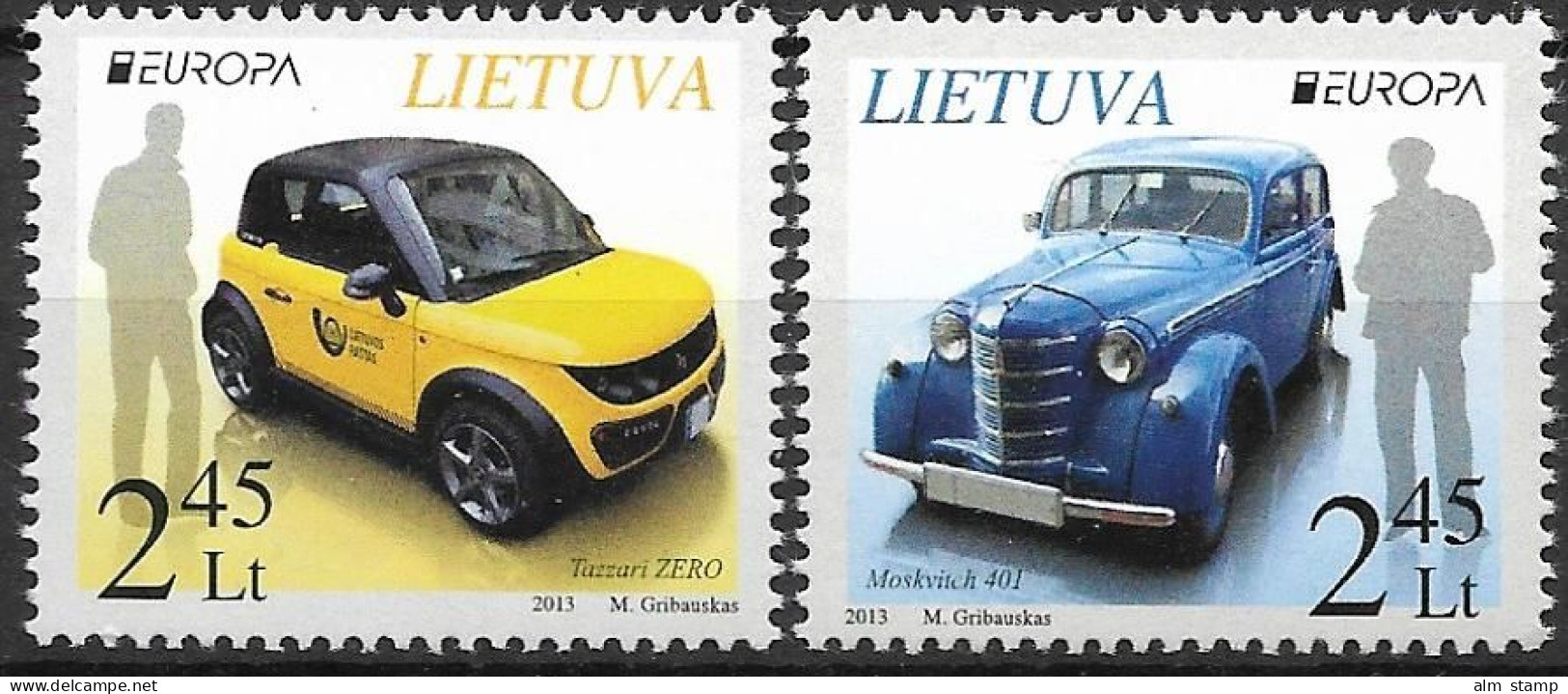 2013 Litauen  Mi.1131-2**MNH Europa: Postfahrzeuge. - 2013