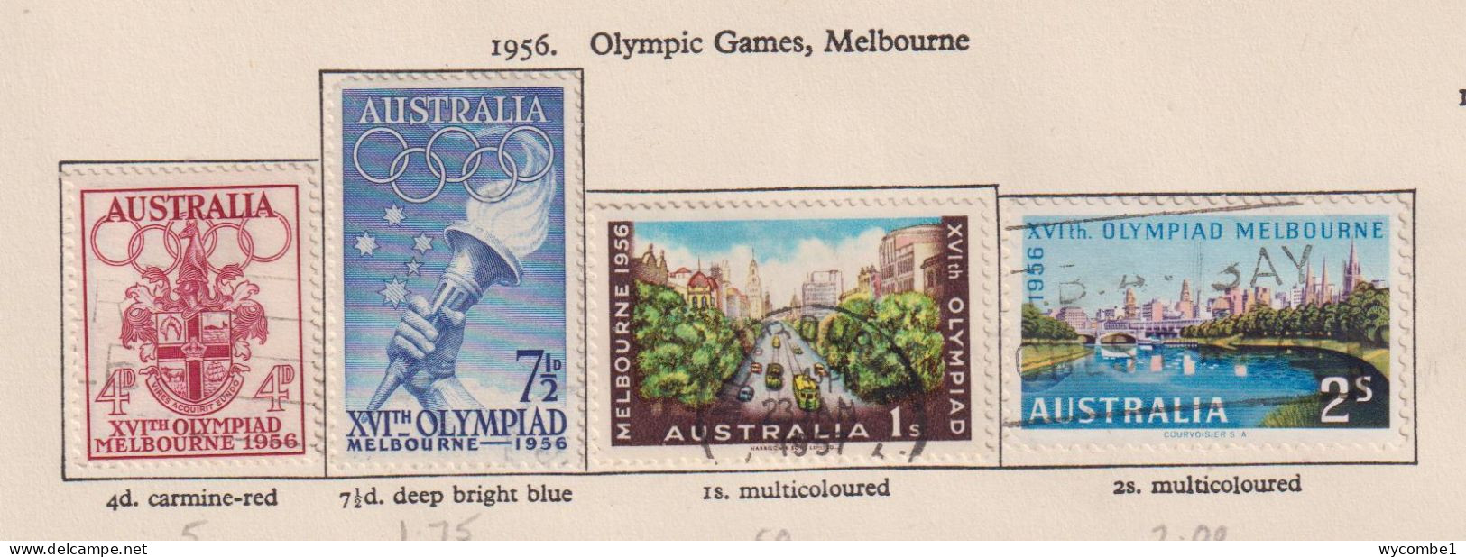 AUSTRALIA  - 1956 Olympic Games Set Used As Scan - Gebruikt