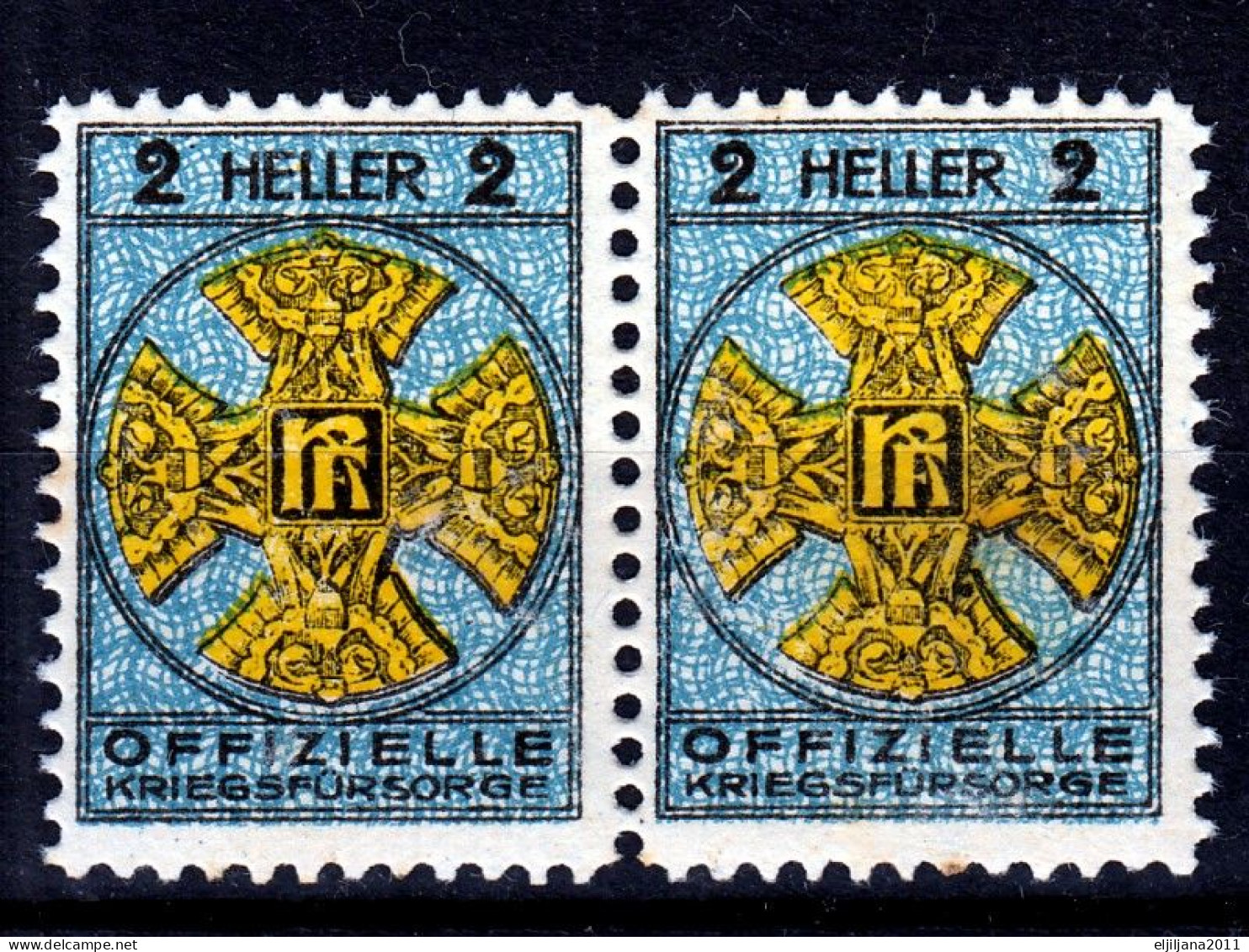 Austria ⁕ WAR CARE, Official War Relief Fund 2 HELLER, KRIEGSFÜRSORGE ⁕ 3v MNH - Charity Stamp - Cinderella - Erinnophilie