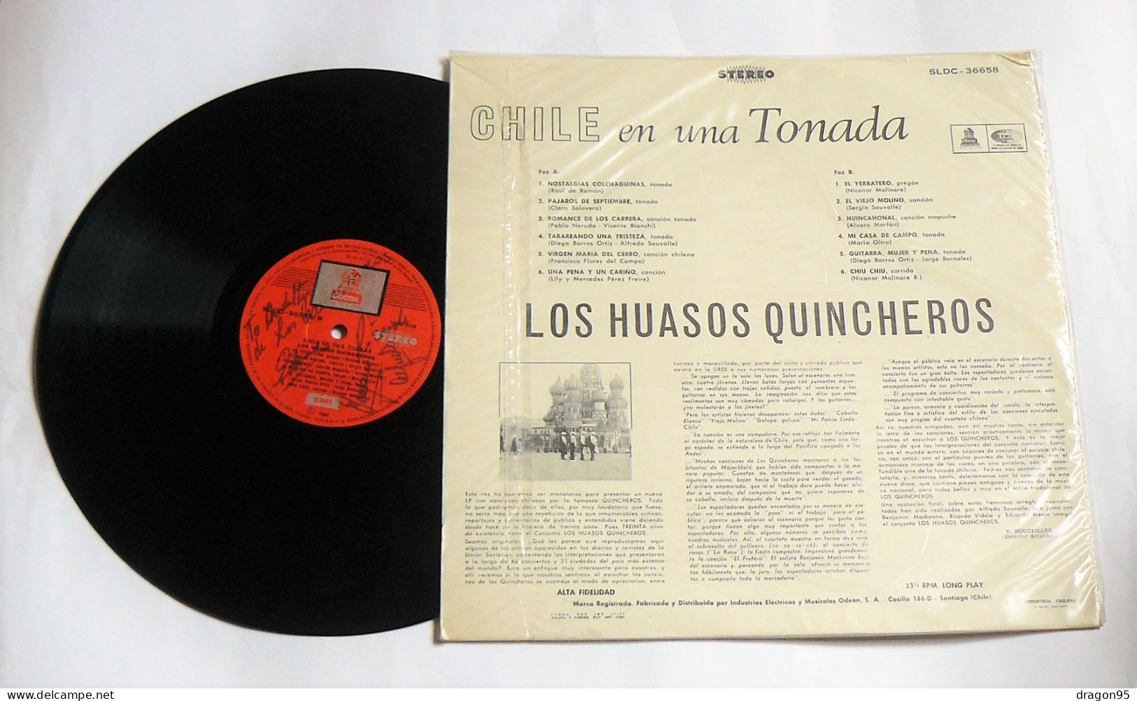LP Dédicacé LOS HUASOS QUINCHEROS : Chile En Una Tonada - Cocon SDLC-36658 - Chili - 1967 - Musiche Del Mondo