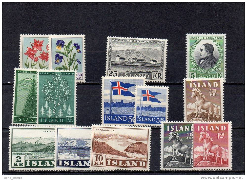 ISLANDE 1957-58 * - Unused Stamps
