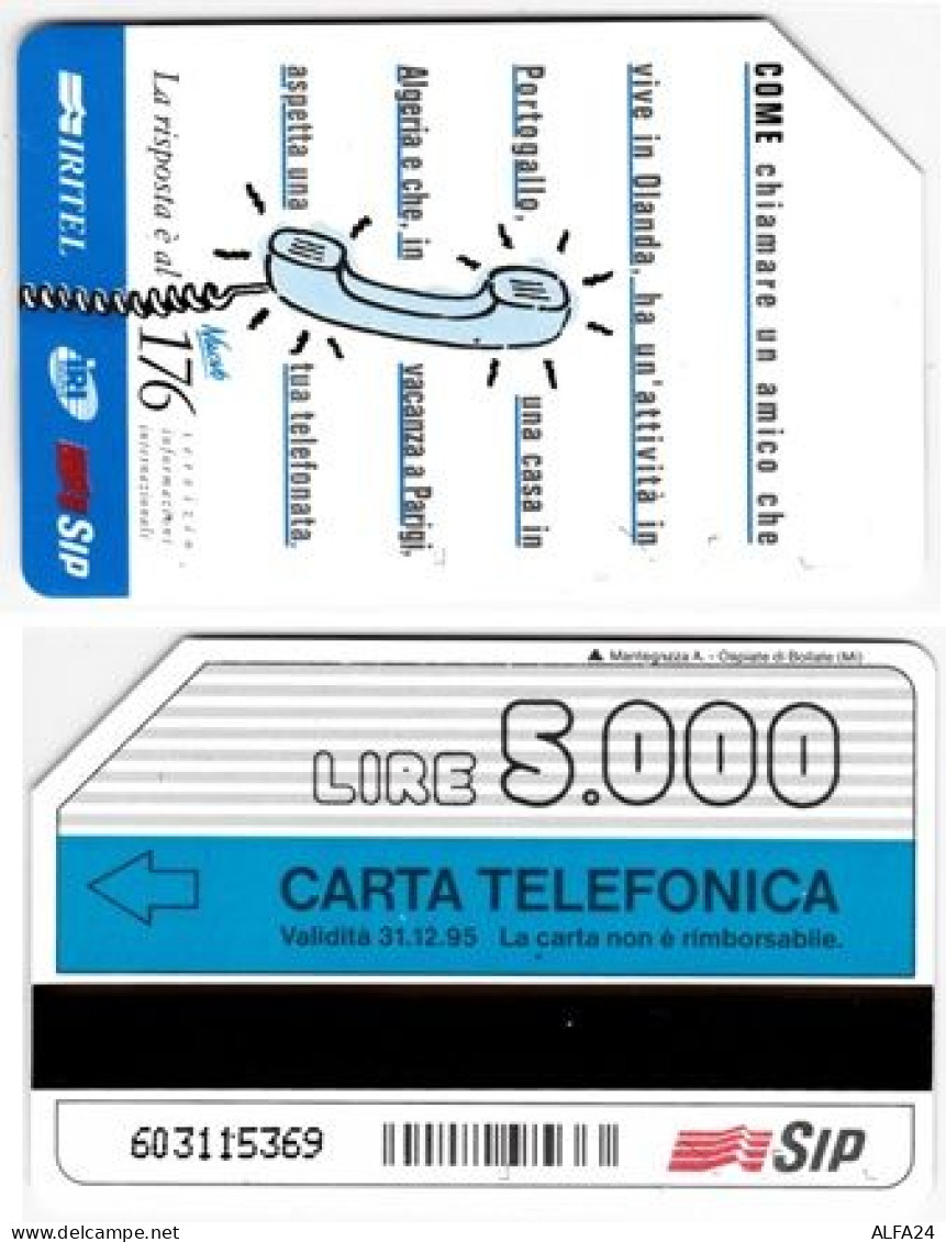 SCHEDA TELEFONICA USATA 276 IRITEL 5 30-6-95 (369 - Pubbliche Speciali O Commemorative