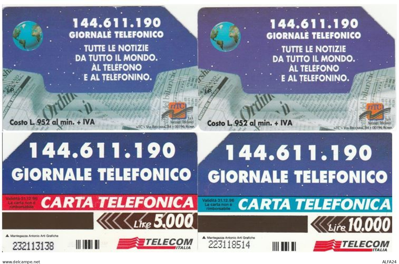 COPPIA SCHEDE TELEFONICHE USATE 411-2 GIORNALE TELEFONICO (138 - Pubbliche Speciali O Commemorative