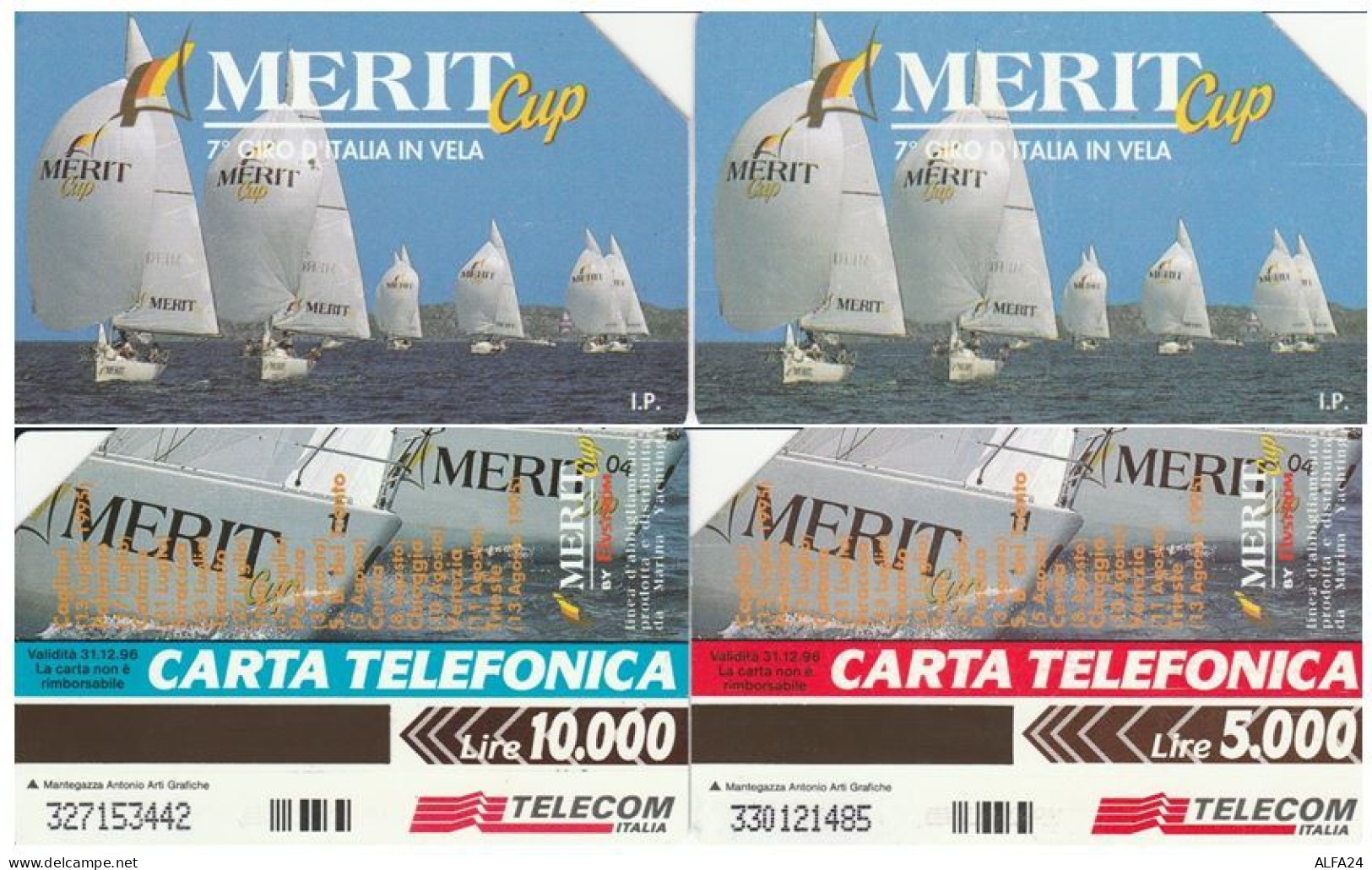 COPPIA SCHEDE TELEFONICHE USATE 431-2 MERIT CUP (442 - Pubbliche Speciali O Commemorative