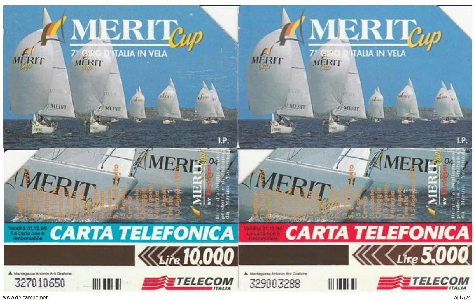 COPPIA SCHEDE TELEFONICHE USATE 431-2 MERIT CUP (650 - Public Special Or Commemorative