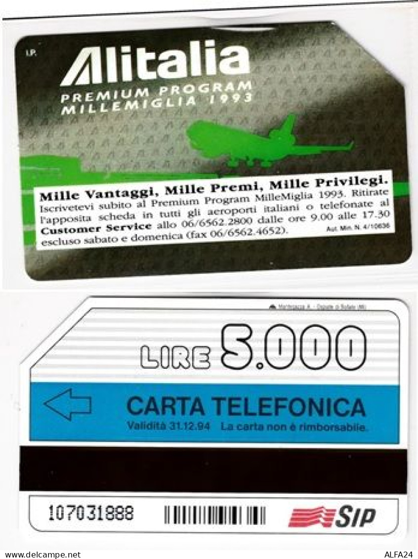 SCHEDA TELEFONICA USATA 246 ALITALIA 5 (888 - Públicas Especiales O Conmemorativas