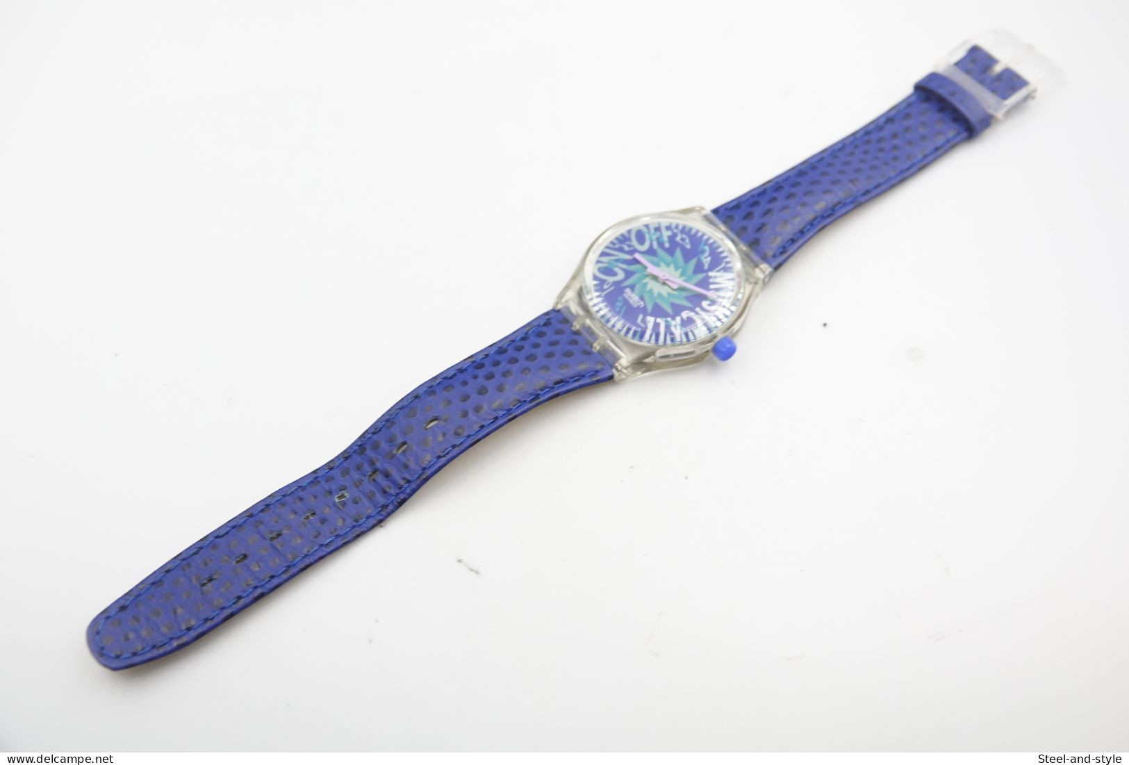 Watches : SWATCH - Musicall Tone In Blue - Nr. : SLK100 - Original With Box - Running - Excelent - 1993 - - Horloge: Modern